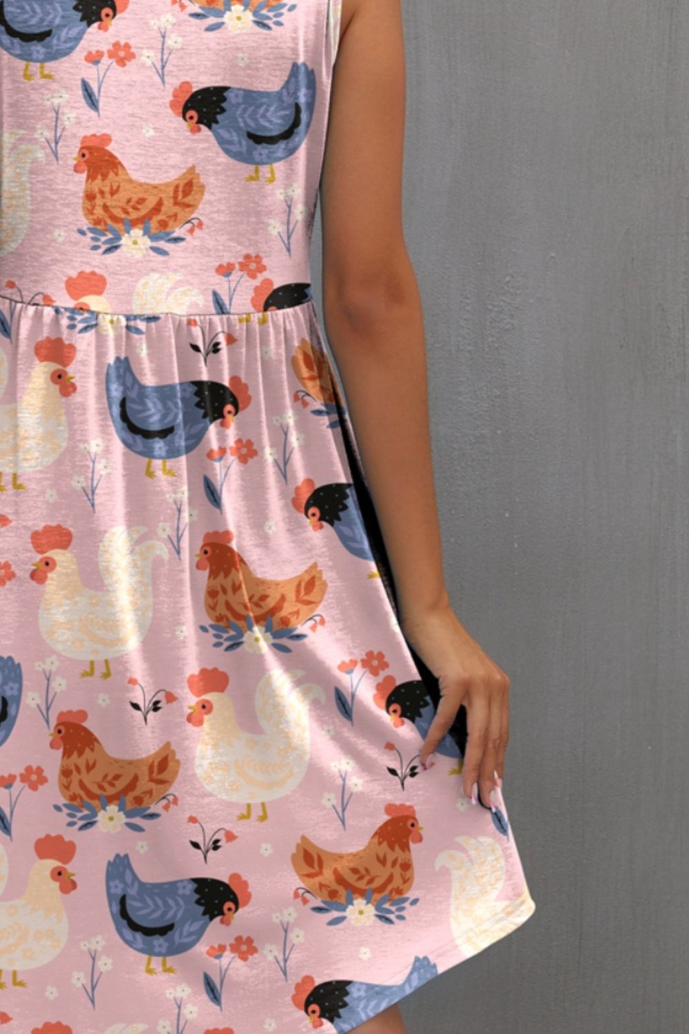 Chickens!! Sleeveless Dress